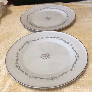 Two Petite Bouquet Select Fine China 10 3/8” Dinner Plates by Signature